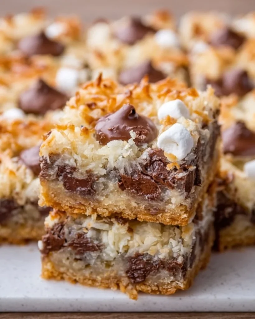 Delicious homemade 7 Layer Bars served on a plate