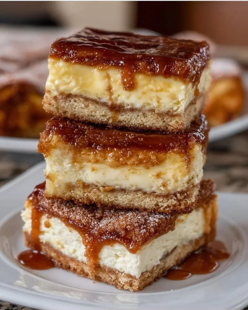 Churro flavored cheesecake topped with cinnamon and sugar