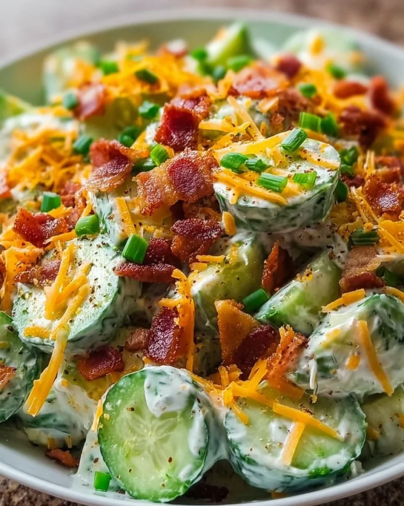 Delicious Cucumber Ranch Crack Salad served in a bowl