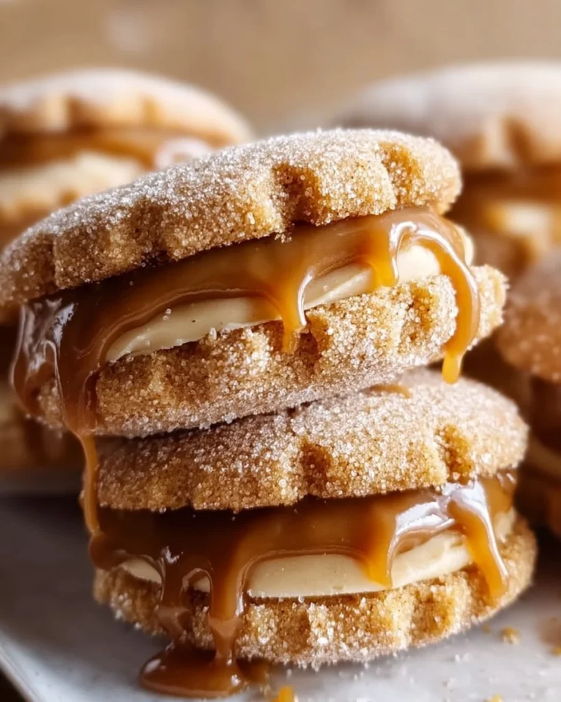 Easy Dulce de Leche Cinnamon Sandwich Cookies stacked and ready to enjoy