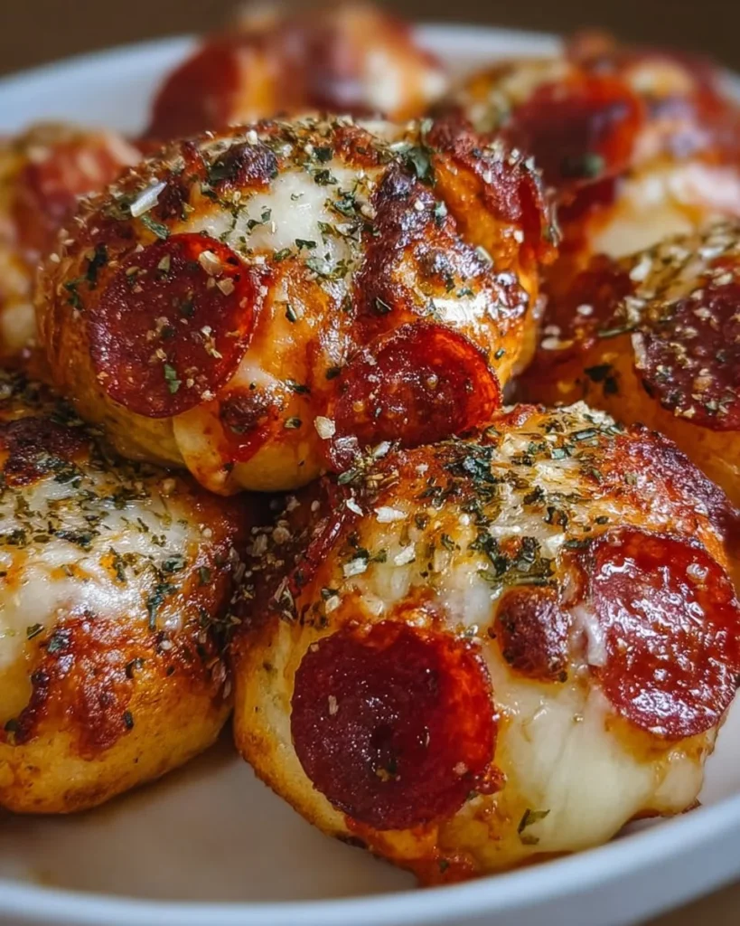 Delicious Pepperoni Pizza Bombs ready for serving
