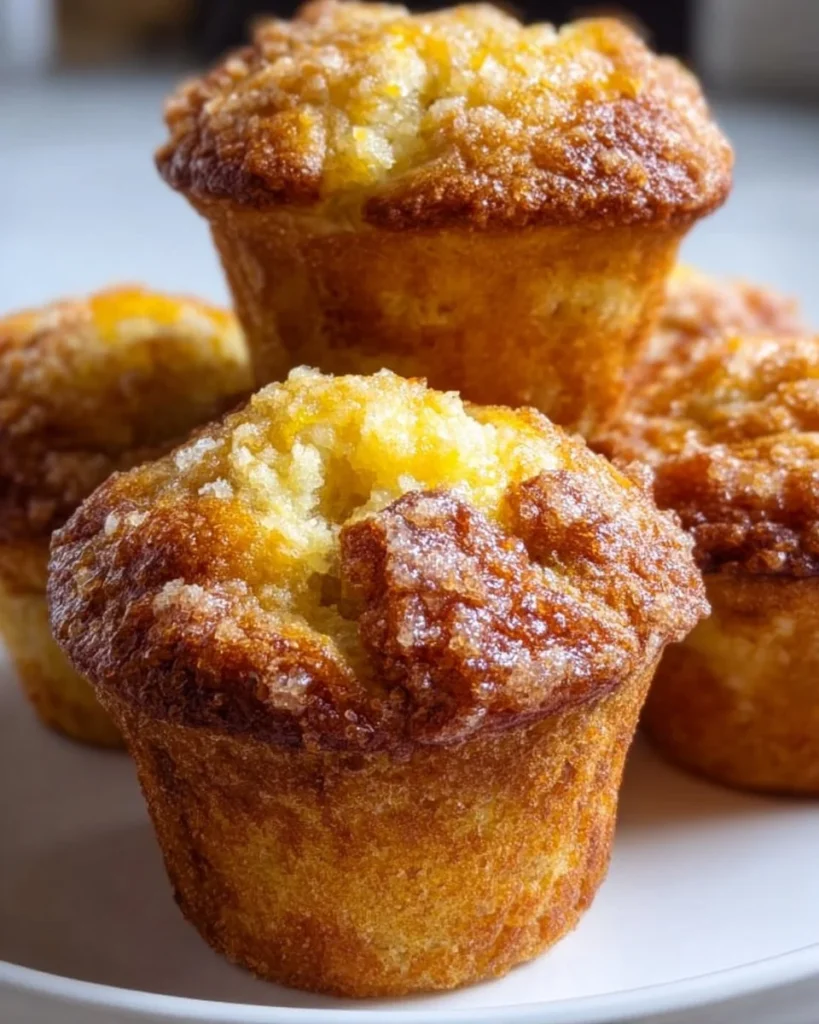 Delicious Ricotta Citrus Banana Muffins on a wooden table.