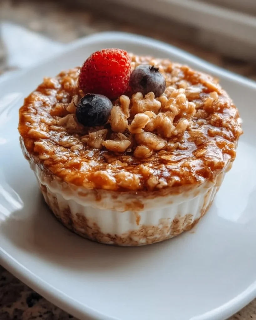 Bowl of Sugar Cookie Protein Baked Oats topped with sprinkles and nuts