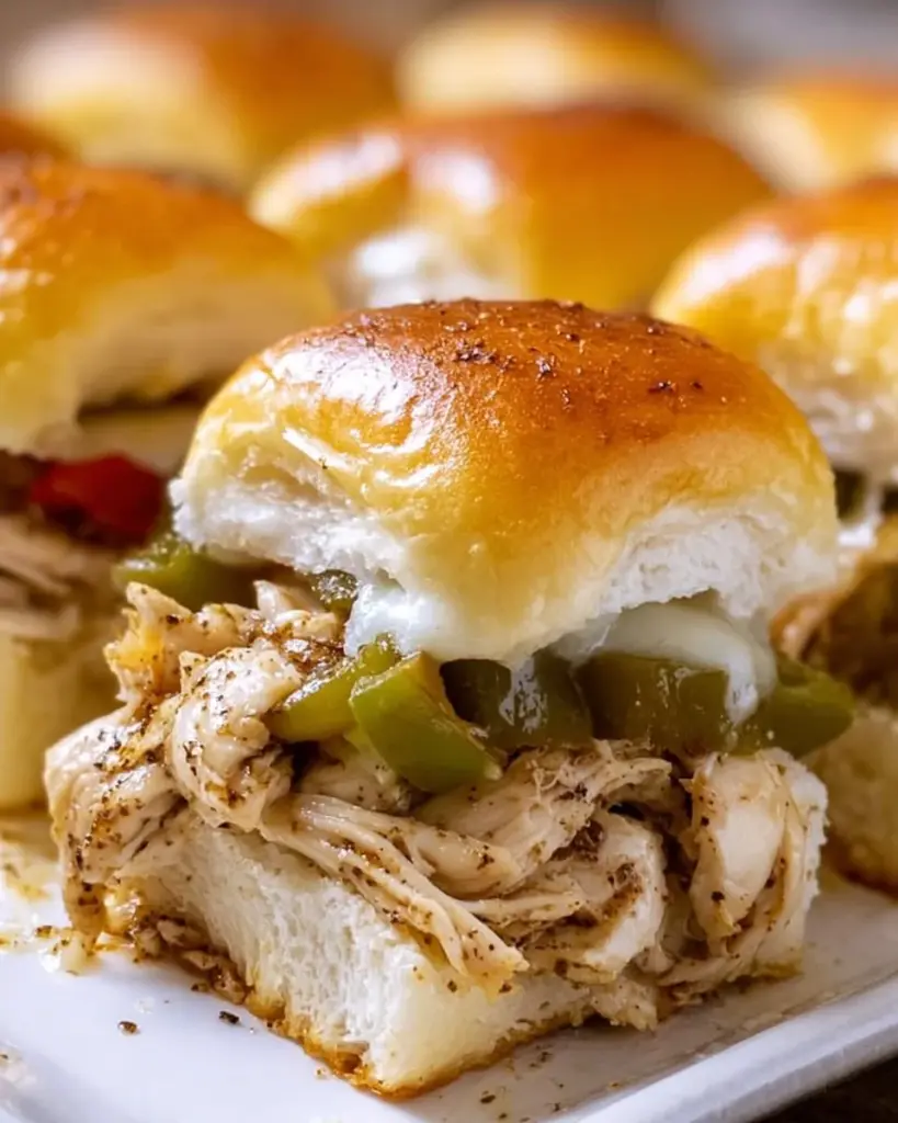 Delicious Chicken Philly sliders served on a platter