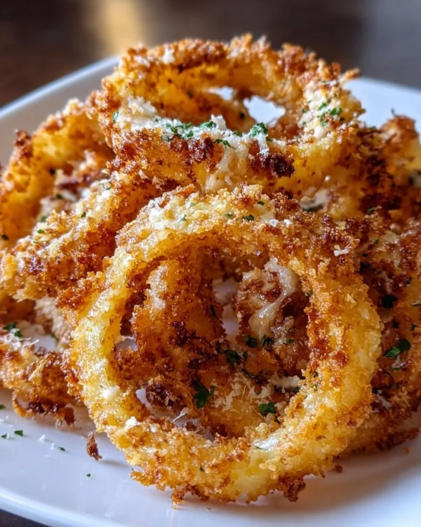 Delicious crispy cheesy onion ring chips in a bowl
