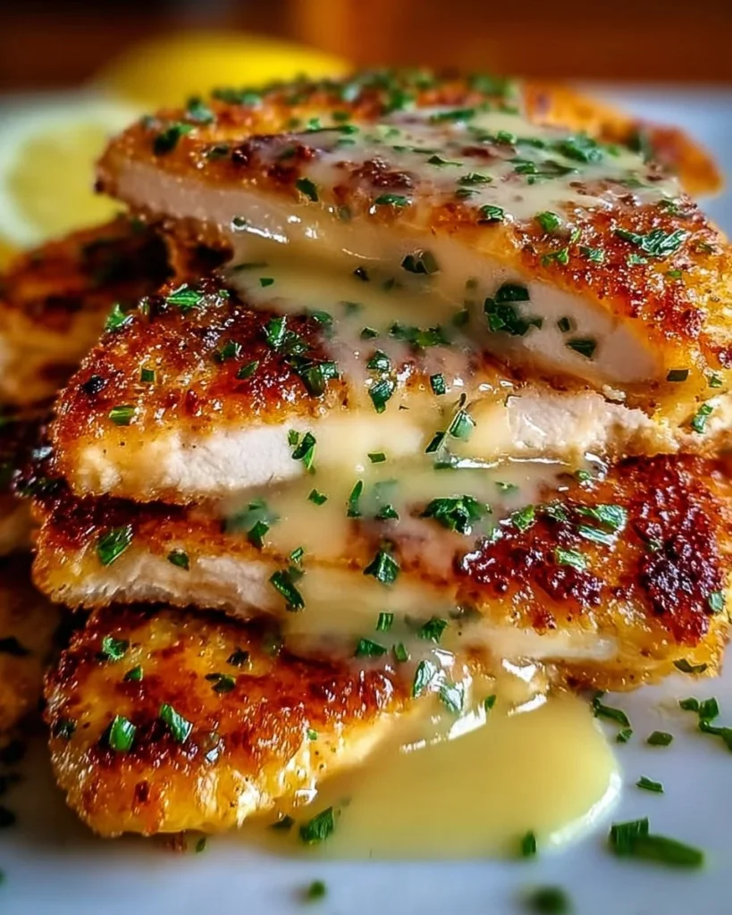 Golden Crispy Malibu Chicken served on a plate with garnishes