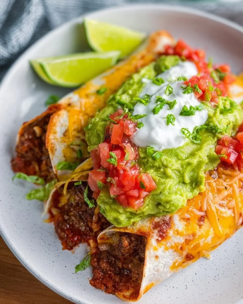 Ground Beef Tortillas filled with flavorful ground beef and toppings