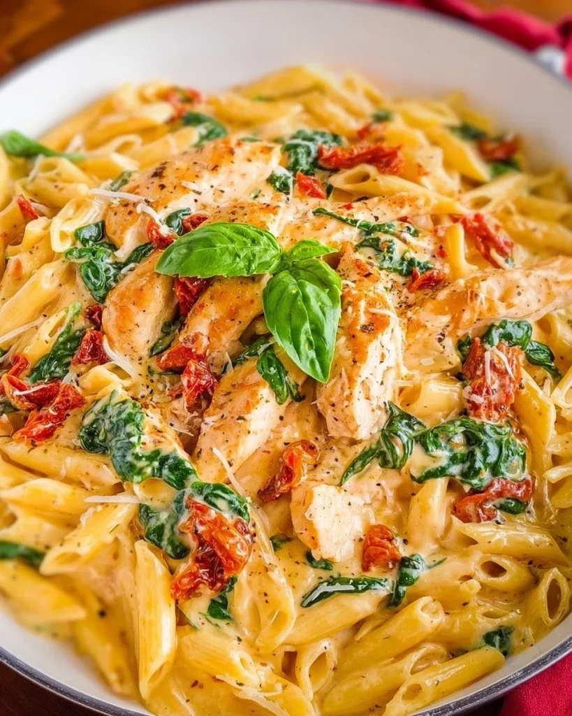 Delicious Marry Me Chicken Pasta served with fresh herbs and cream sauce