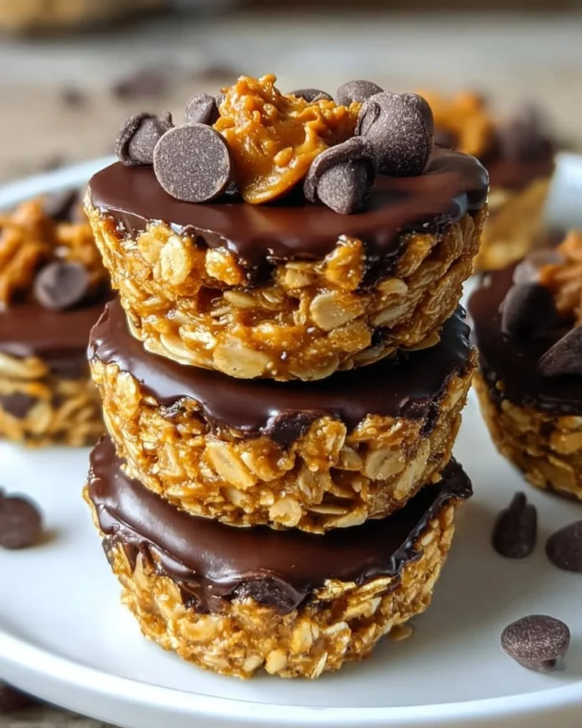 No Bake Peanut Butter Granola Cups in a serving dish