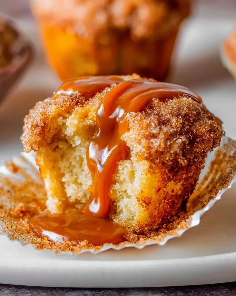 Delicious churro muffins topped with cinnamon sugar