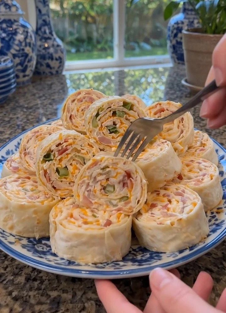Crack Chicken Pinwheels filled with bacon, ranch, and cheese on a plate