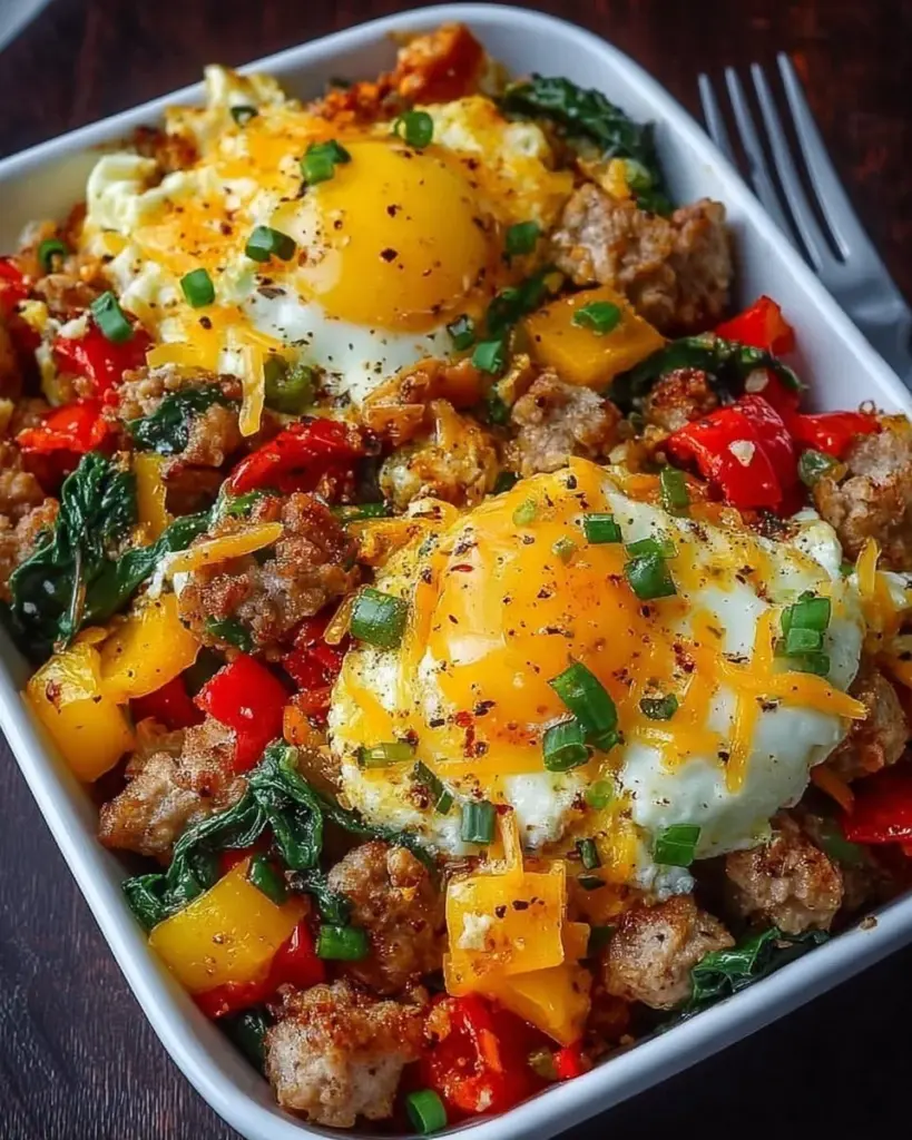 High protein freezer friendly breakfast bowls filled with healthy ingredients.