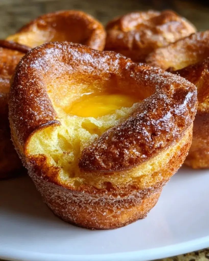 Freshly baked sourdough popovers served in a rustic bowl