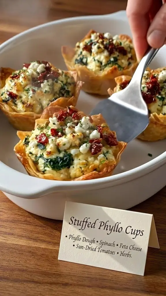 Delicious stuffed phyllo cups filled with savory ingredients