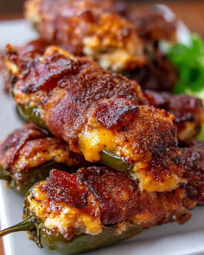 Texas Twinkies: smoked jalapeños stuffed with cheese and meat, ready to enjoy.