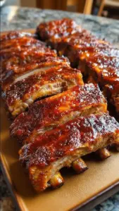 Tender oven-baked ribs cooked to perfection with savory seasoning