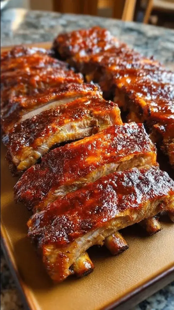 Tender oven-baked ribs cooked to perfection with savory seasoning