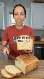 Freshly baked white bean bread with three simple ingredients