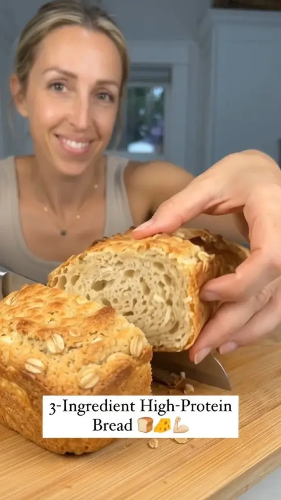 High-protein cottage cheese bread made with just three ingredients.