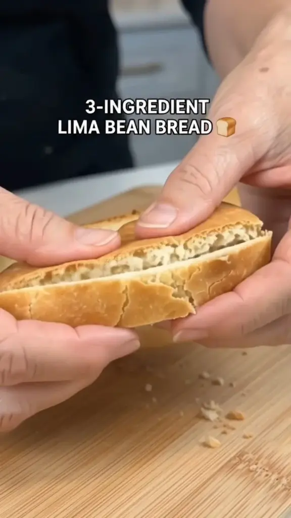 3-Ingredient High-Protein Lima Bean Bread on a wooden table