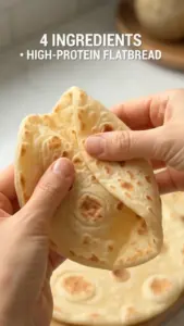 High-protein cottage cheese flatbread served on a plate
