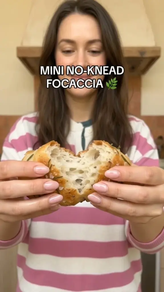 Single-serve no-knead rosemary focaccia baked to golden perfection